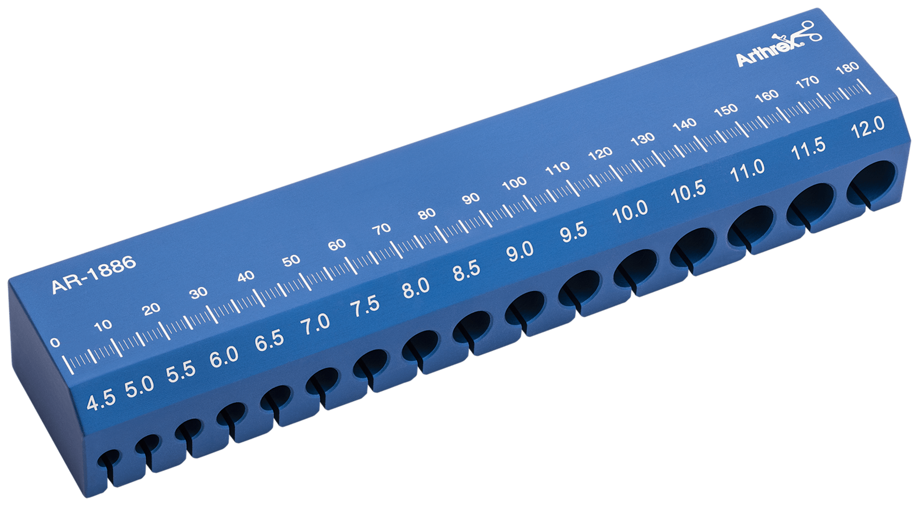 Arthrex Graft Sizing Block 4 5 12 Mm Holes In 0 5 Mm Increments AR