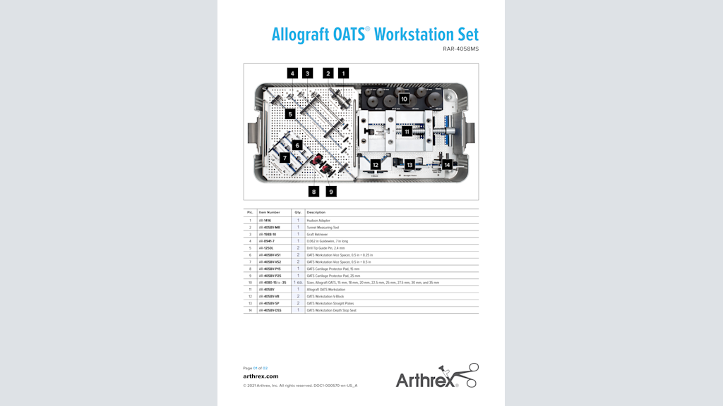Allograft OATS® Workstation Set