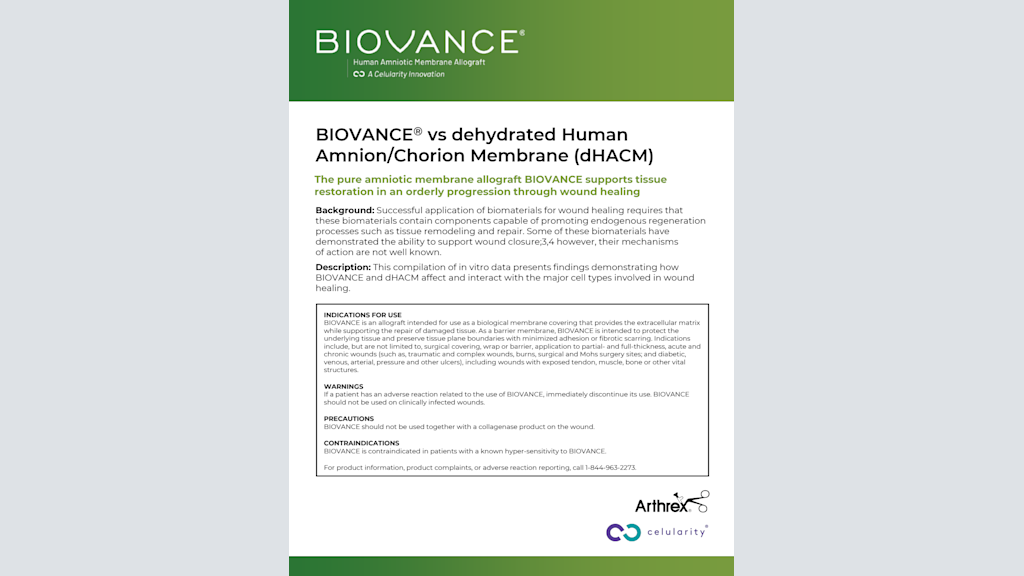 BIOVANCE vs dehydrated HumanAmnion/Chorion Membrane (dHACM)