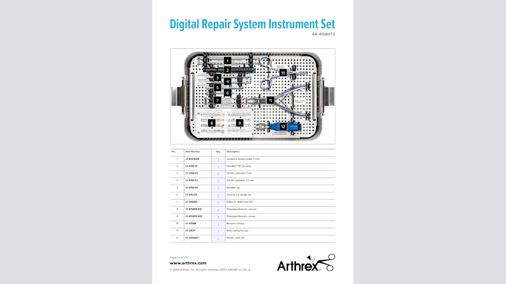 Digital Repair System Instrument Set (AR-4158HTS)