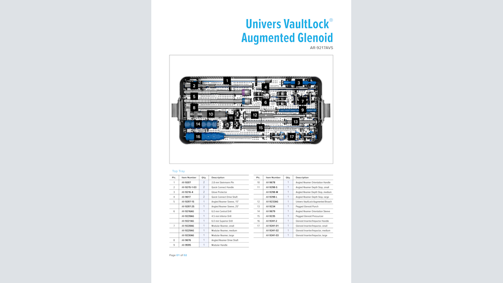 Univers VaultLock® Augmented Glenoid XL (AR-9217AVS)