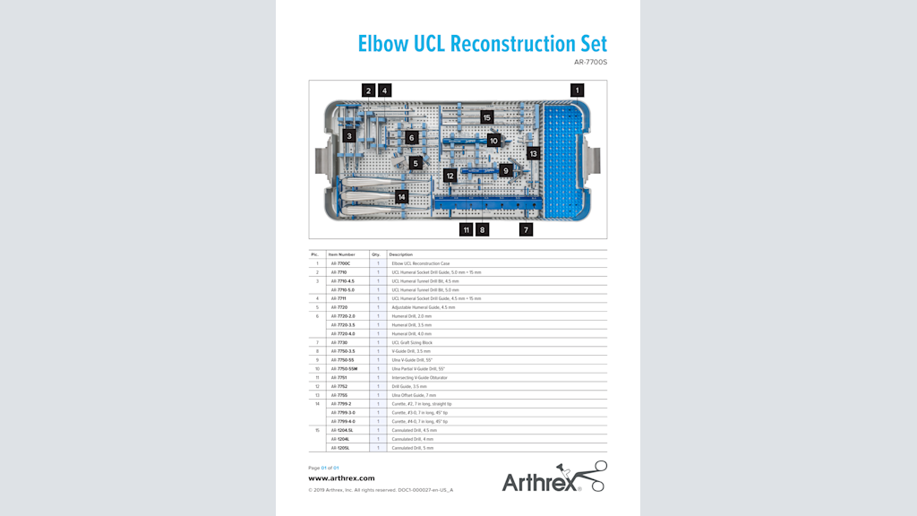 Elbow UCL Reconstruction Set (AR-7700S)