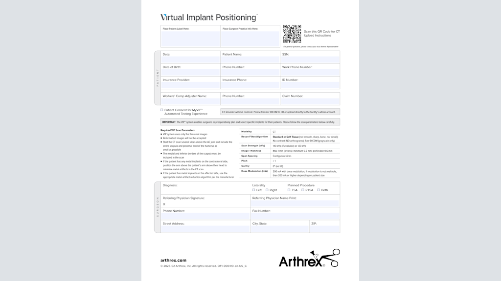 Virtual Implant Positioning™ CT Scan RX Pad