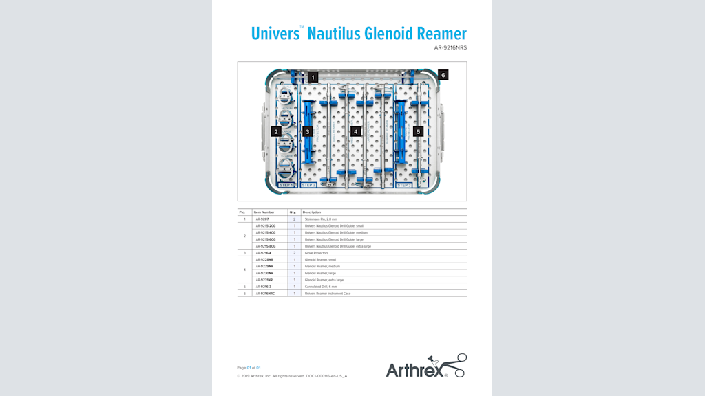 Univers™ Nautilus Glenoid Reamer (AR-9216NRS)