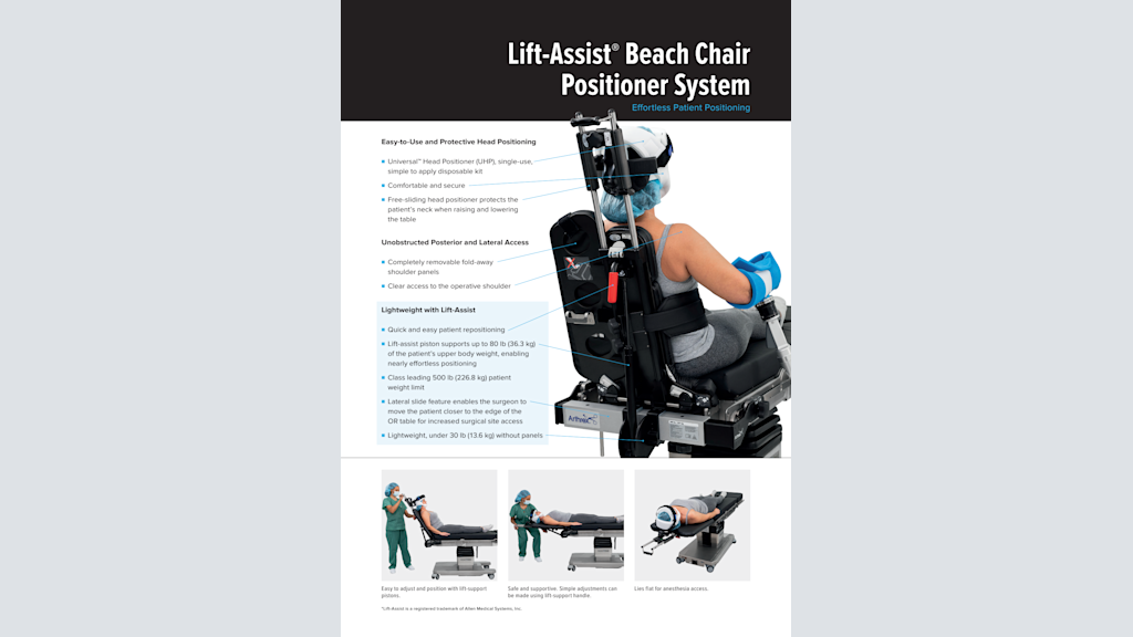 Lift-Assist® Beach Chair Positioner System - Effortless Patient Positioning