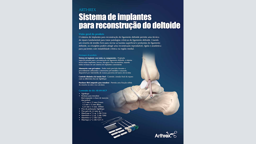 Sistema de implantes para reconstrução do deltoide
