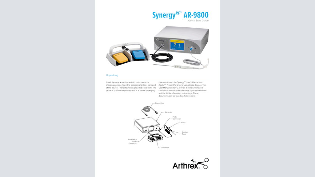 SynergyRF™™ AR-9800 Quick Start Guide