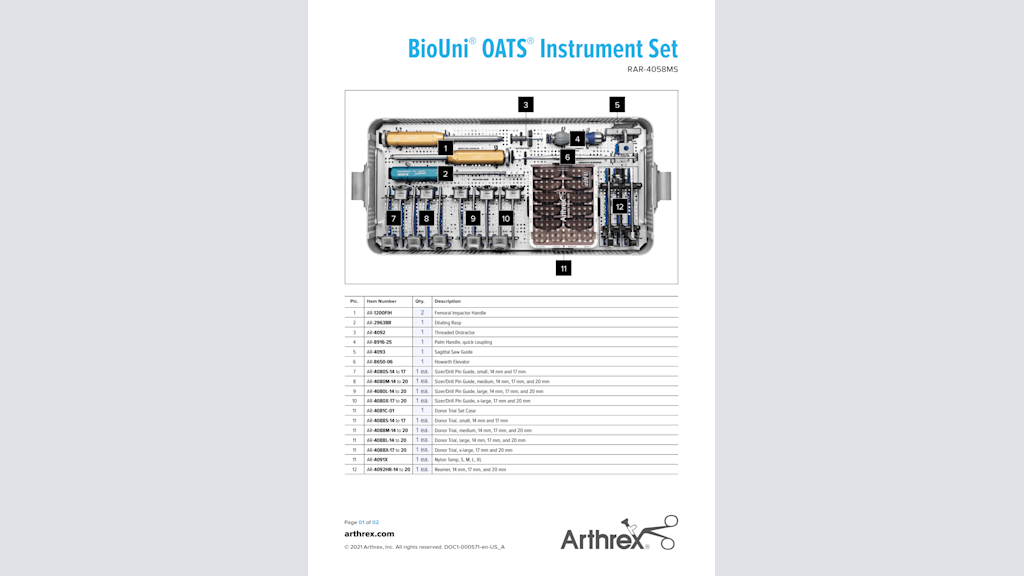 BioUni® OATS® Instrument Set