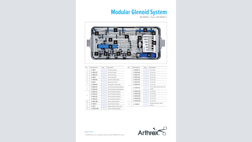 Modular Glenoid System (AR-9615S)