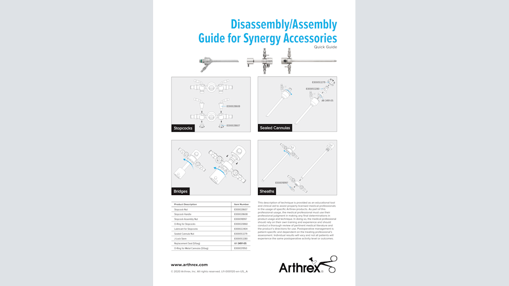 Disassembly/Assembly Guide for Synergy Accessories