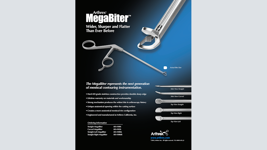 Arthrex® MegaBiter™ Wider, Sharper and Flatter Than Ever Before