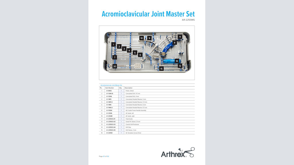 Acromioclavicular Joint Master Set (AR-2255MS)