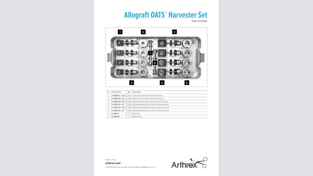 Allograft OATS® Harvester Set