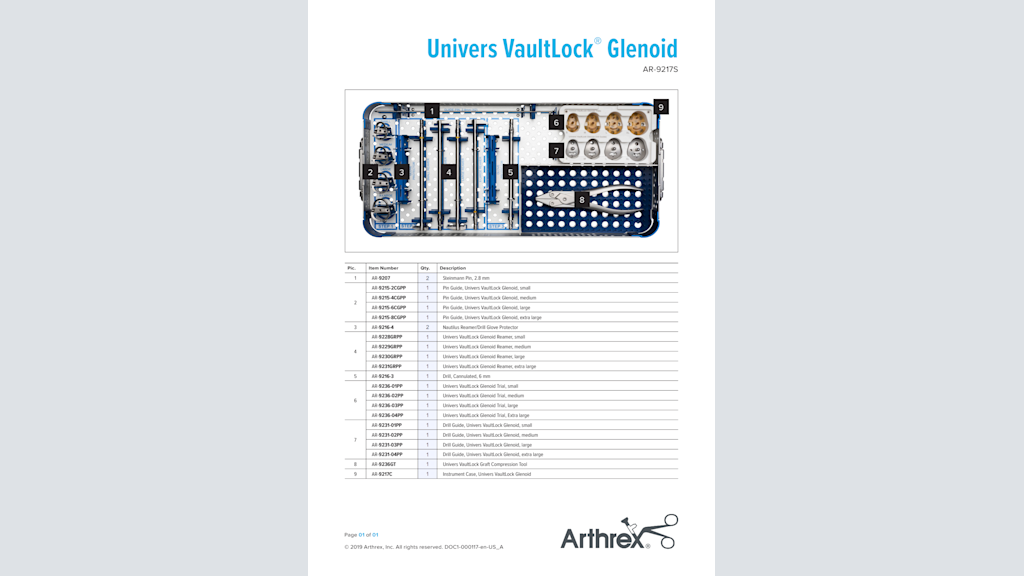 Univers VaultLock® Glenoid (AR-9217S)