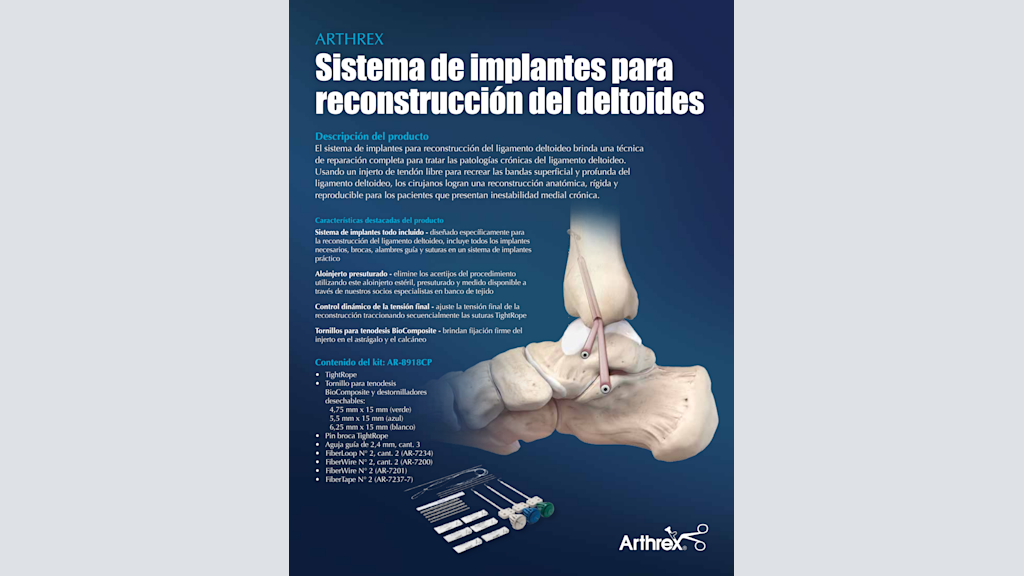 Sistema de implantes para reconstrucción del deltoides
