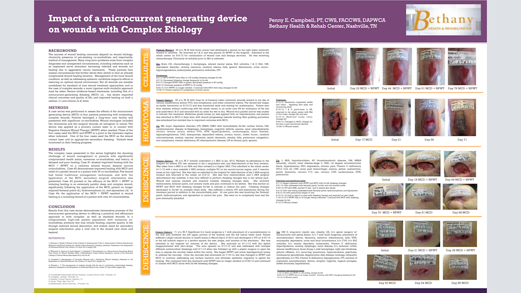 Impact of a microcurrent generating device on wounds with Complex Etiology
