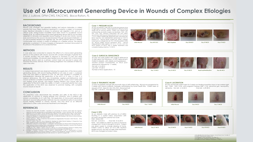 Use of a Microcurrent Generating Device in Wounds of Complex Etiologies