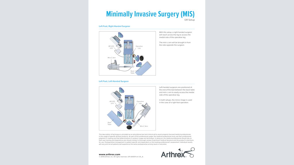 Minimally Invasive Surgery (MIS) OR Setup