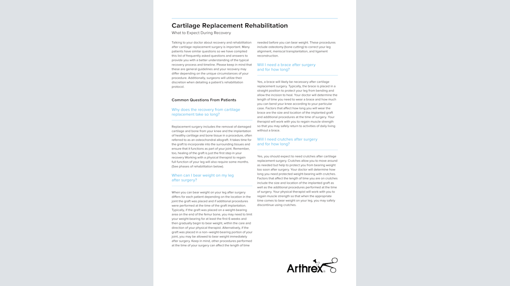 Cartilage Replacement Rehabilitation What to Expect During Recovery