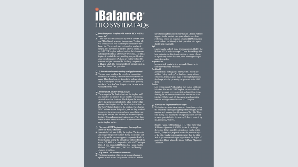 iBalance® HTO System FAQs