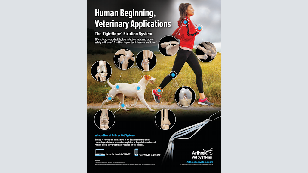 Human Beginning, Veterinary Applications The TightRope® Fixation System