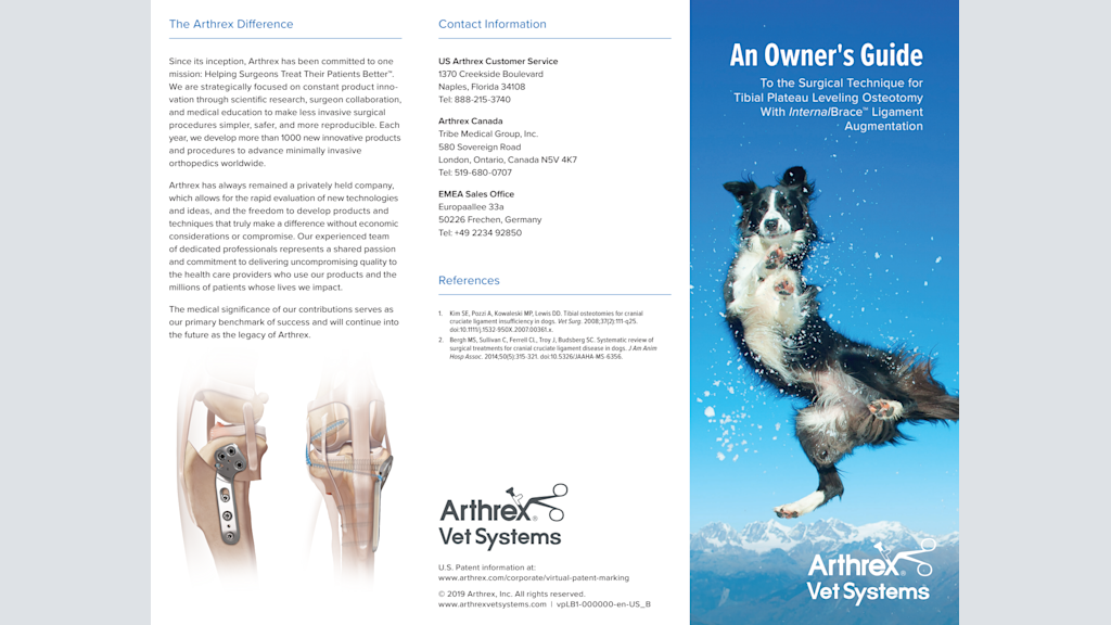 An Owner's Guide - To the Surgical Technique for Tibial Plateau Leveling Osteotomy With InternalBrace™ Ligament Augmentation