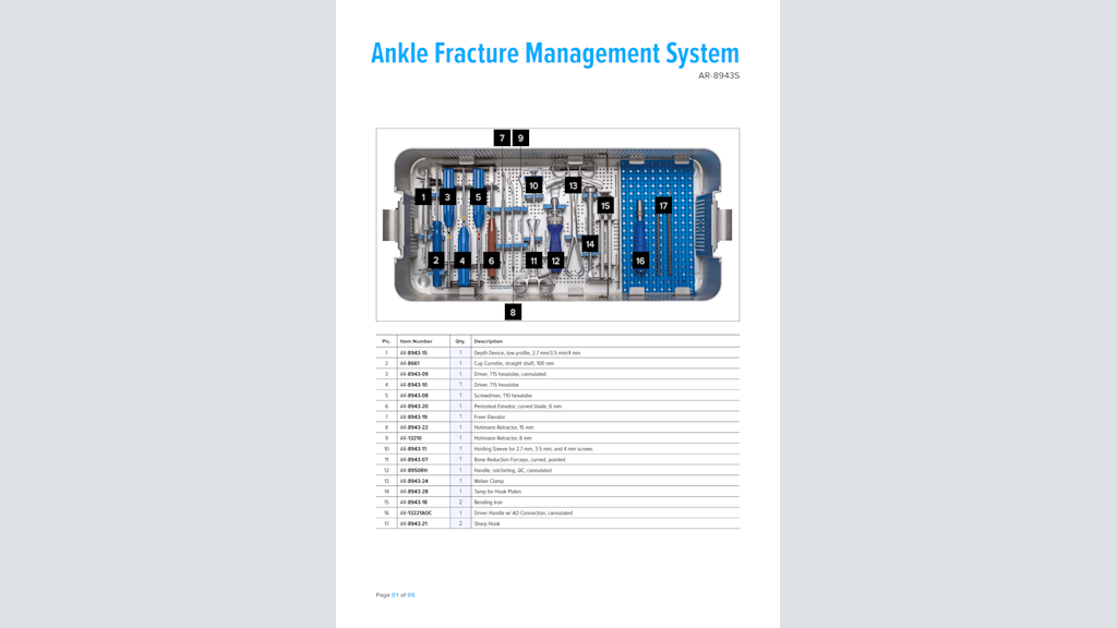 Ankle Fracture Management System (AR-8943S)