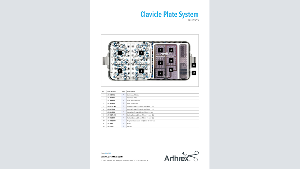 Clavicle Plate System (AR-2650S)