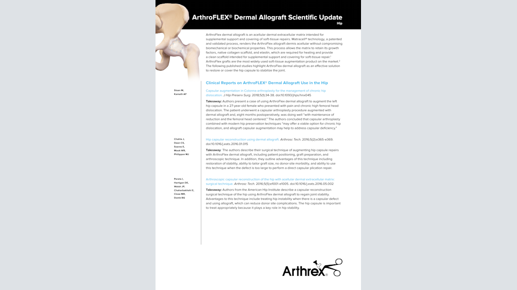 ArthroFLEX® Dermal Allograft Scientific Update Hip