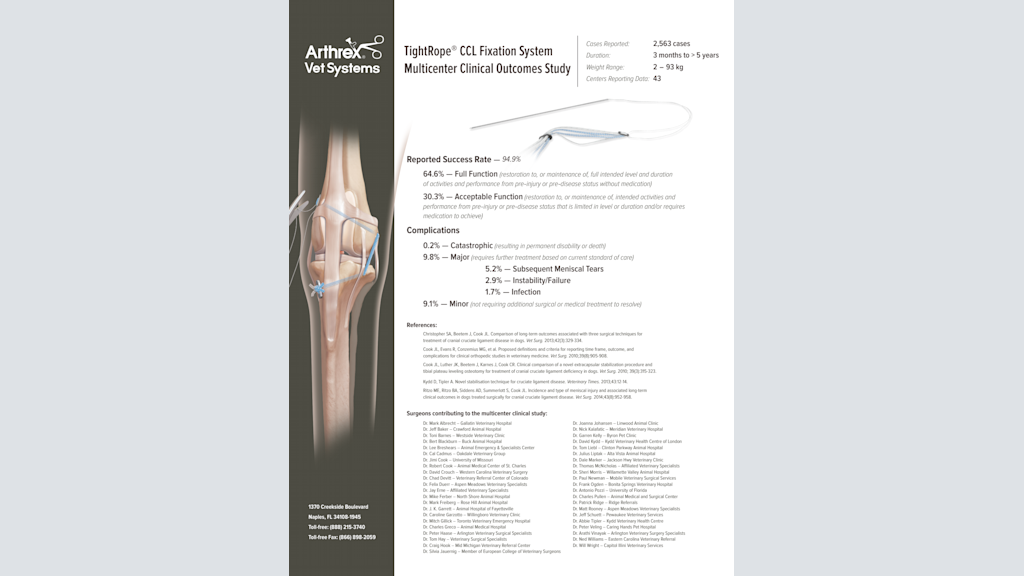 TightRope® CCL Fixation System Multicenter Clinical Outcomes Study