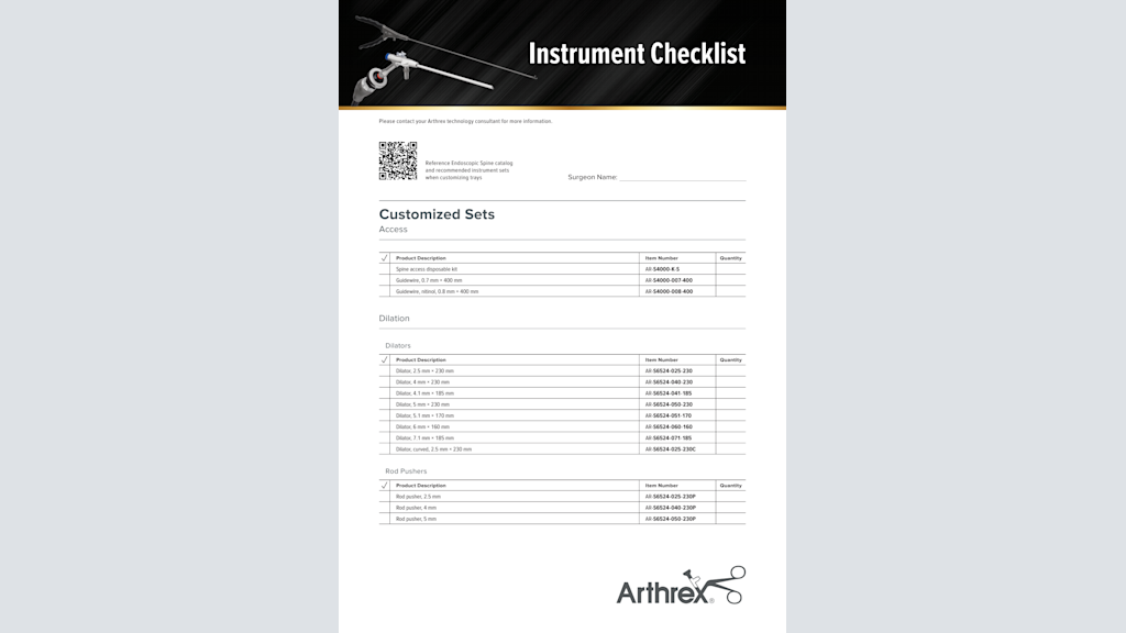 Instrument Checklist