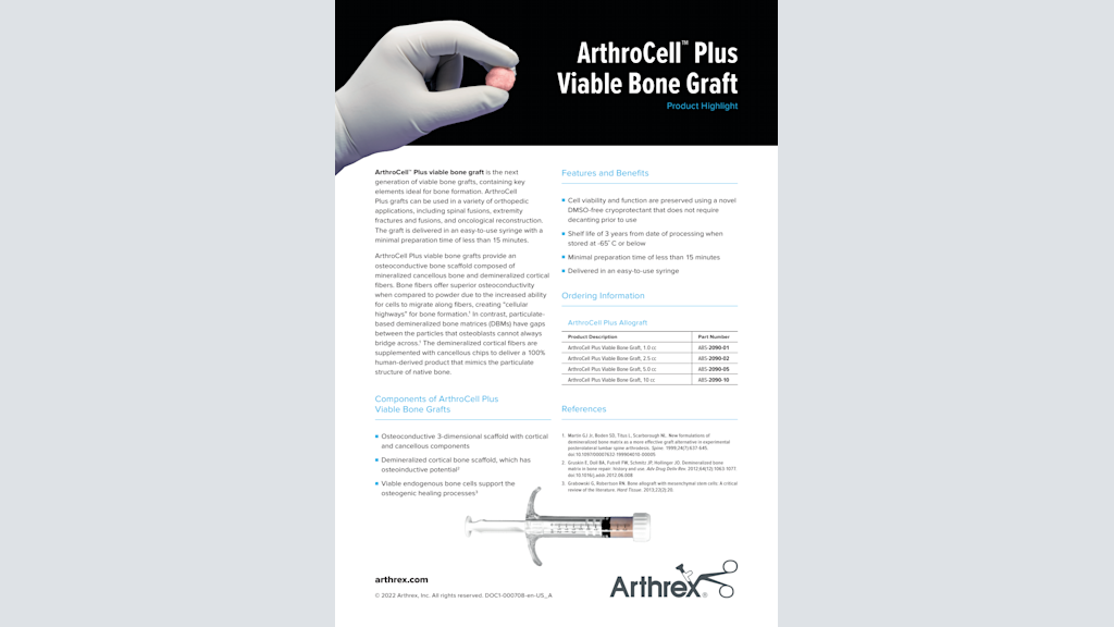 ArthroCell™  Plus Viable Bone Graft