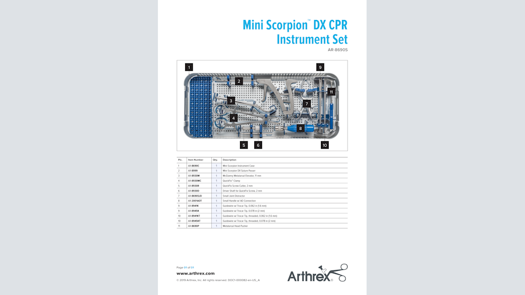 Mini Scorpion™ DX CPR Instrument Set (AR-8690S)