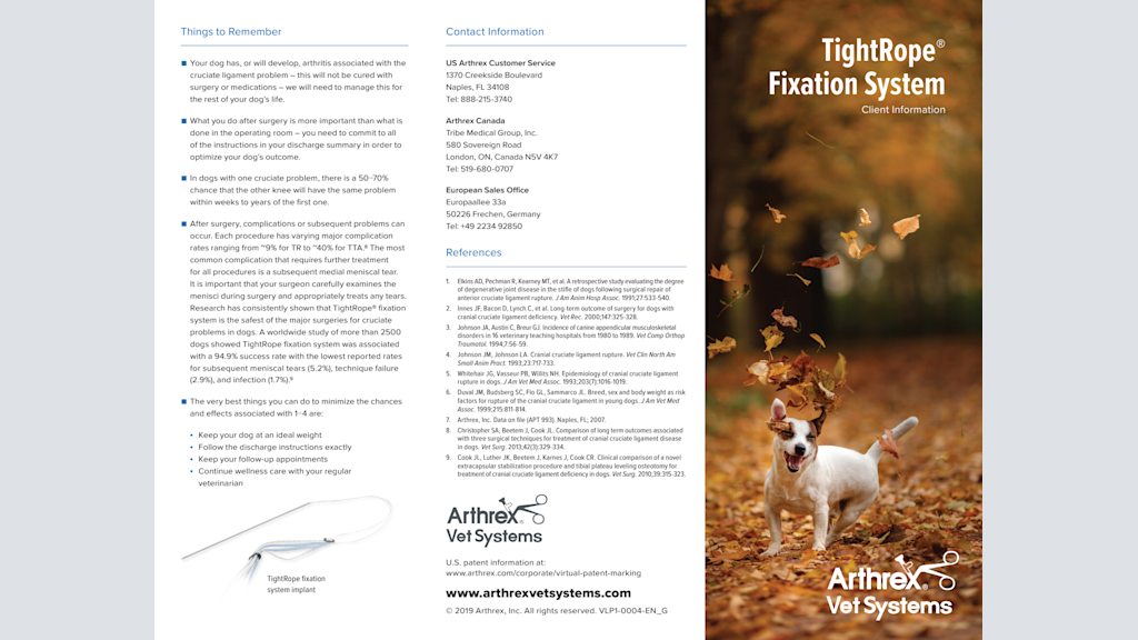 TightRope® Fixation System - Client Information