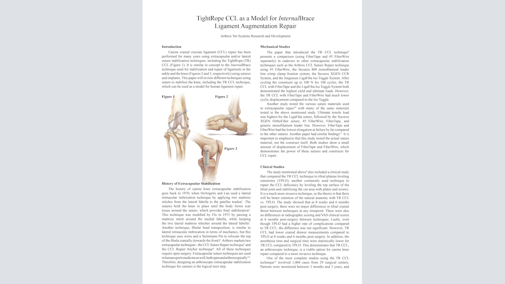 TightRope CCL as a Model for InternalBrace Ligament Augmentation Repair