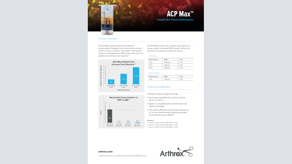 ACP Max™ Platelet-Rich Plasma (PRP) System