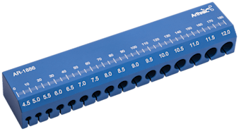 Graft Sizing Block, 4.5-12 mm holes in 0.5 mm increments