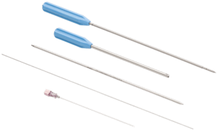 TransTendon Percutaneous Instrument Kit Includes 17-ga Spinal Needle, 1.5 mm Nitinol Wire, Dilator, FishMouth Spear, and Punch for 3.9 mm Knotless Corkscrew Anchor