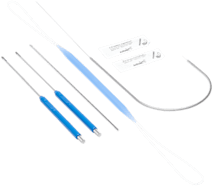 Two-Incision Distal Biceps Implant System (Includes: Two 2.6 mm x 7 mm Buttons w/Inserters, Two #2 FiberWire w/Needles (1 Blue/White, 1 Black/White), 3.2 mm Drill Pin, Flexible Obturator, and Curved Obturator w/Nitinol Wire)