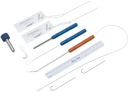 UCL Suture Passing Disposables Kit (Includes: #2 TigerLoop, #2 FiberLoop, Curved Micro SutureLasso w/Wire Loop, 4.5 mm Wire Skid, Chamfer Tool, two Suture Passing Wires, SuturePasser, blunt curved needle with Nitinol Loop and 6 inch ruler)