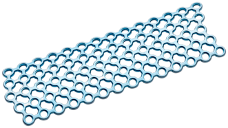 Mesh Plate, Long, Titanium