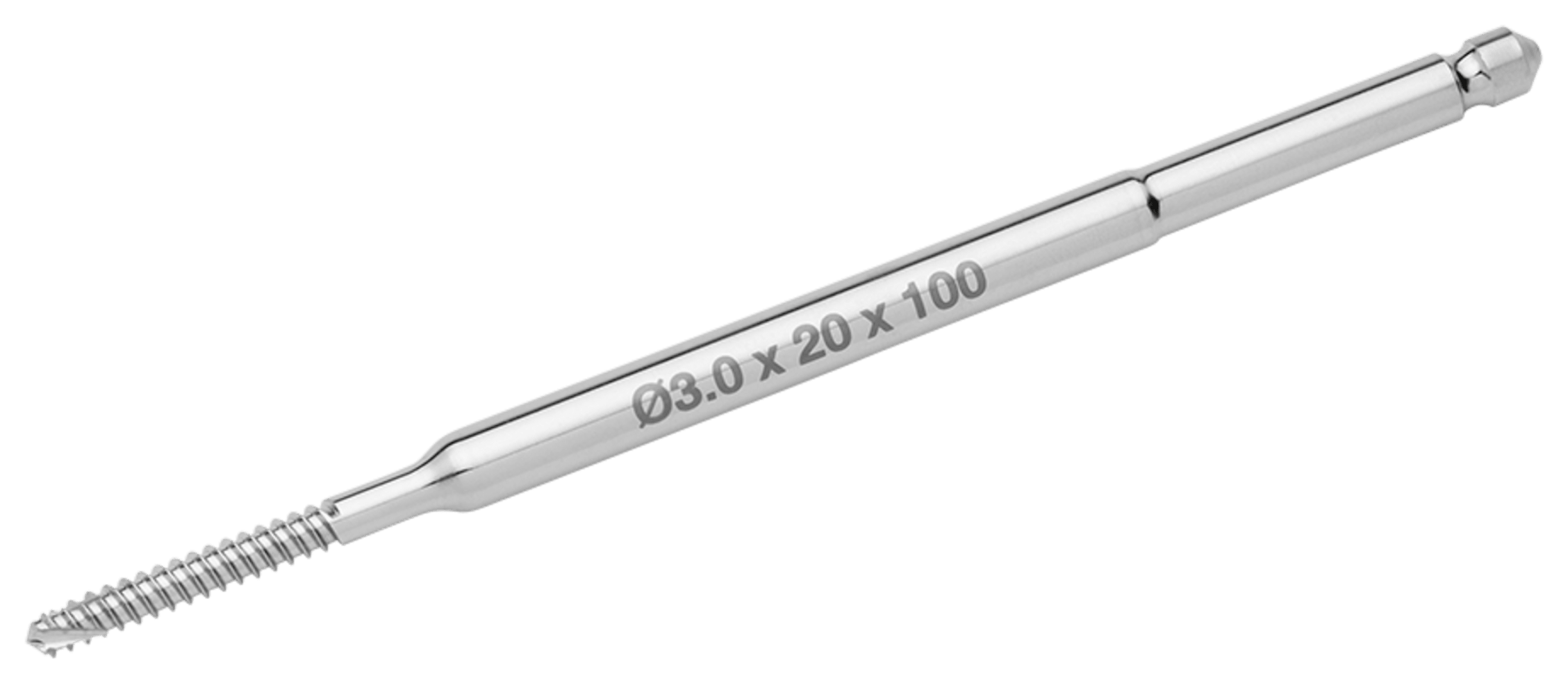 3.0mm x 20mm x 100mm Threaded Half Pin