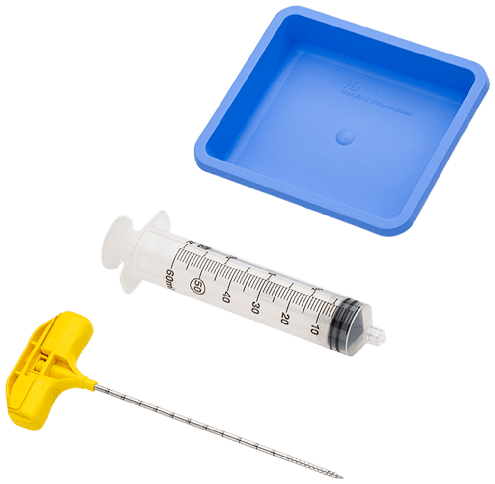 Vortex Threaded Recovery Needle Kit, With AR-1101TH-13OT Vortex Threaded Recovery Needle, 13 Gauge, Open Tip, Prep Tray, and Syringe