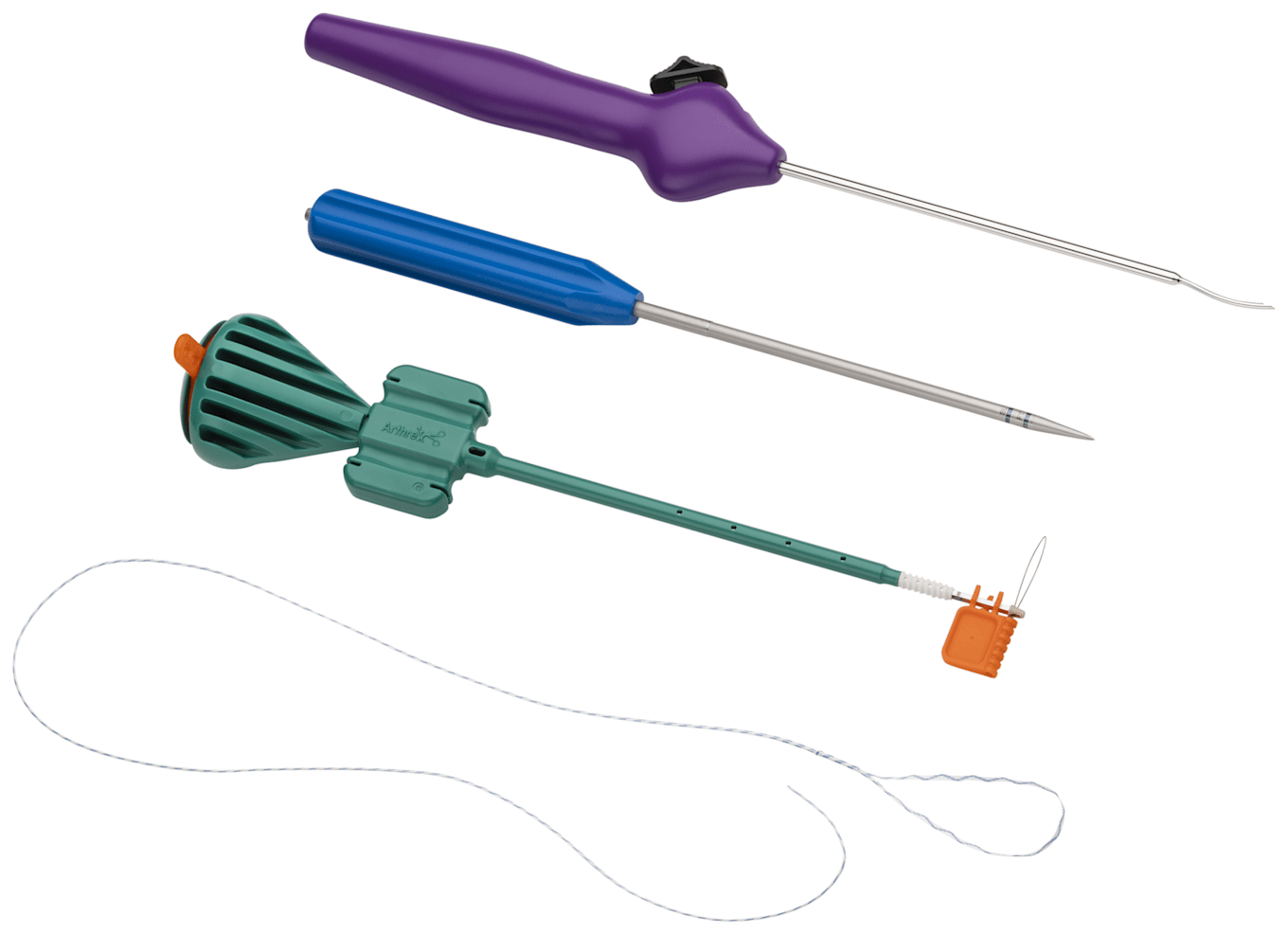 4.75 BC Loop ‘N’ Tack Tenodesis Implant System Includes 4.75 mm BioComposite SwiveLock Anchor, FiberLink SutureTape, Punch, and Loop ‘N’ Tack SwiftStitch Suture Passer