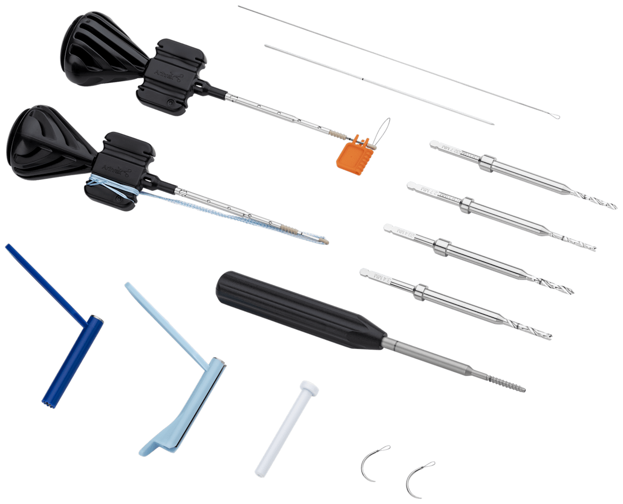 <em>Internal</em>Brace Implant System, Ligament Augmentation Repair, Mini, PEEK, with Collagen Coated FiberTape Suture and JumpStart Dressing