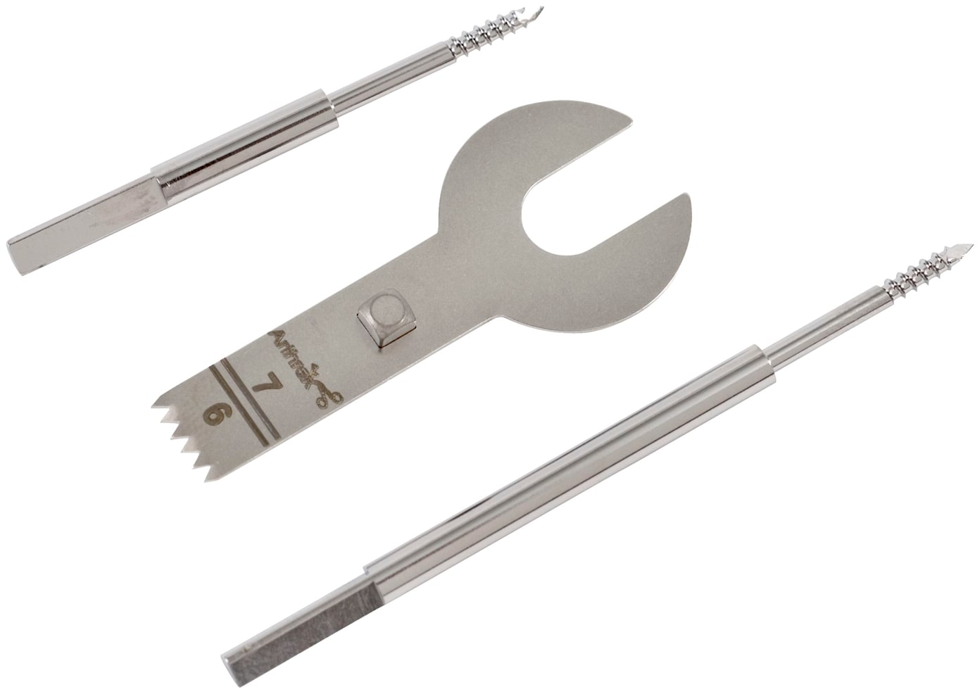 Graft Harvesting Kit w/Hall Style Sagittal Saw Blade w/7 mm depth stop and 2 ea. threaded fixation pins, short &amp; long