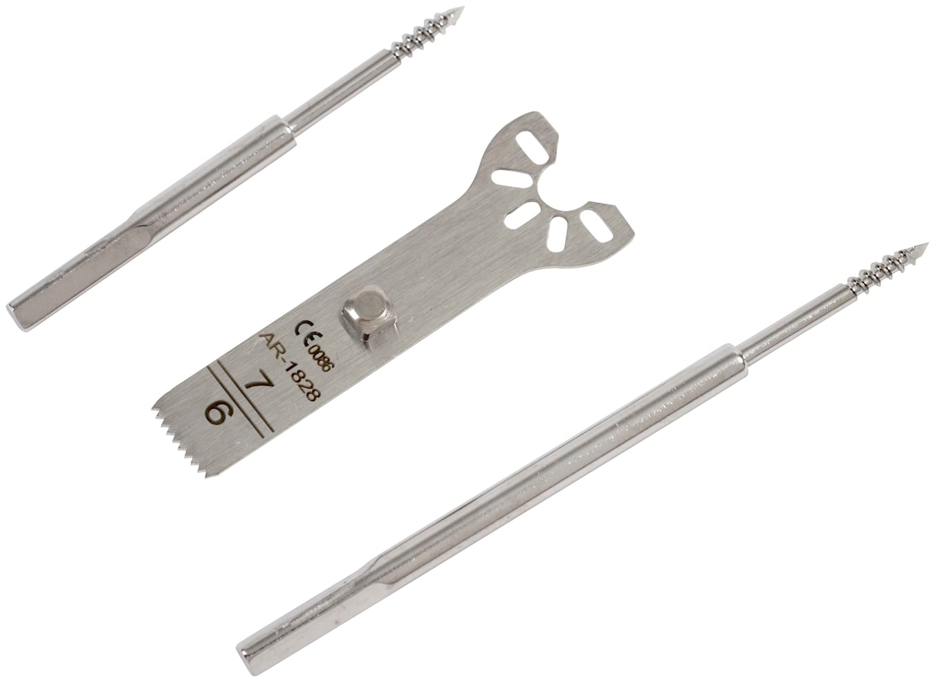 Graft Harvesting Kit with Stryker (Command 2 System) Style Oscillating/Sagittal Saw Blade w/7 mm Depth Stop and 2 ea. Threaded Fixation Pins, Short and Long