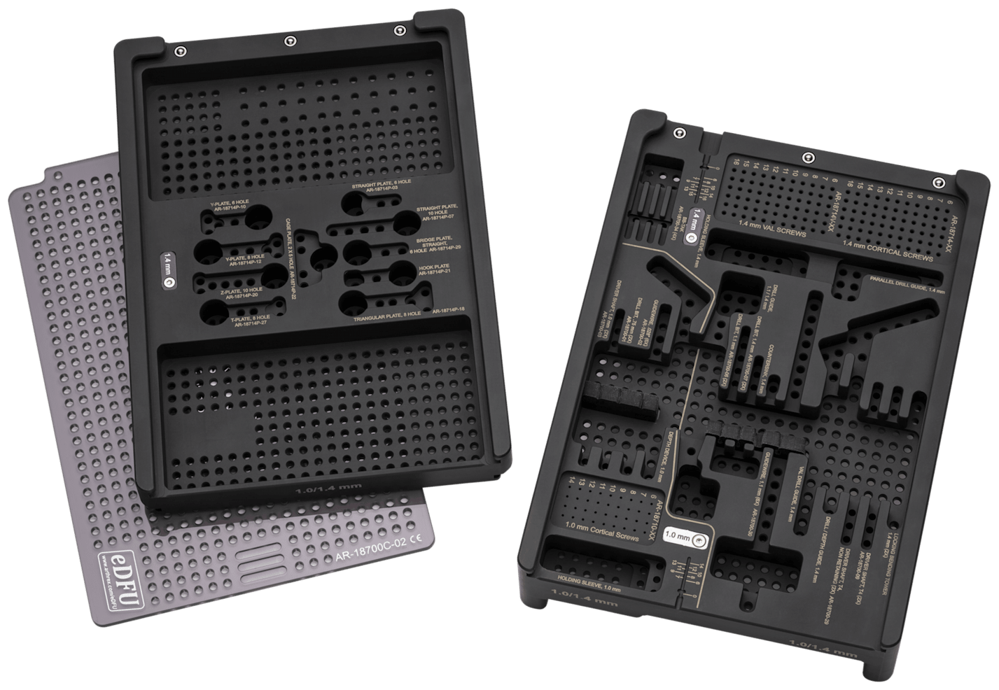 Mini Comprehensive Fixation System, 1.0 / 1.4 mm Module Caddy with Lid