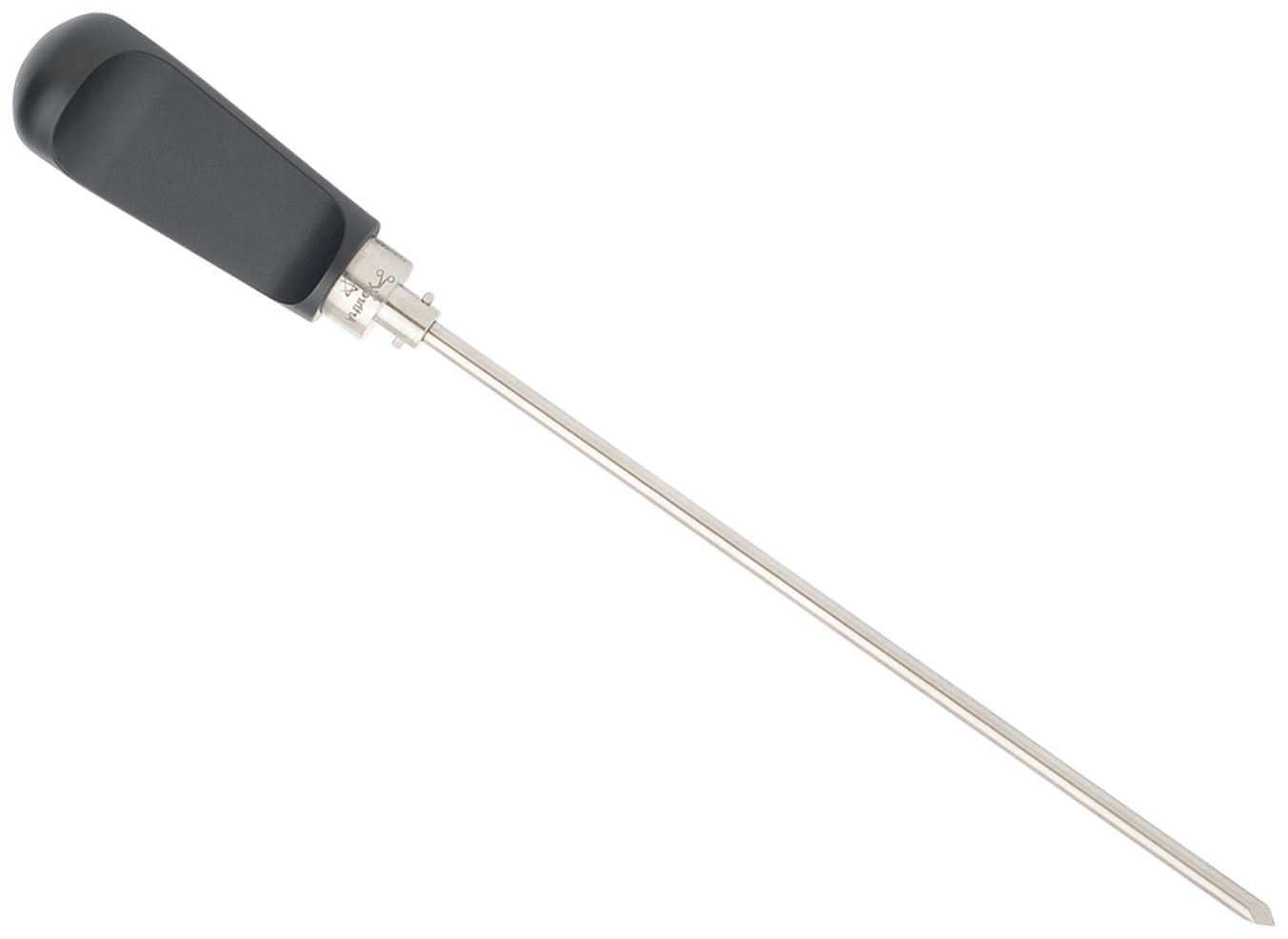 Trokar, scharf, für 4 mm High-Flow-Schaft mit Verjüngung / mitSpüllöchern, mit Handgriff