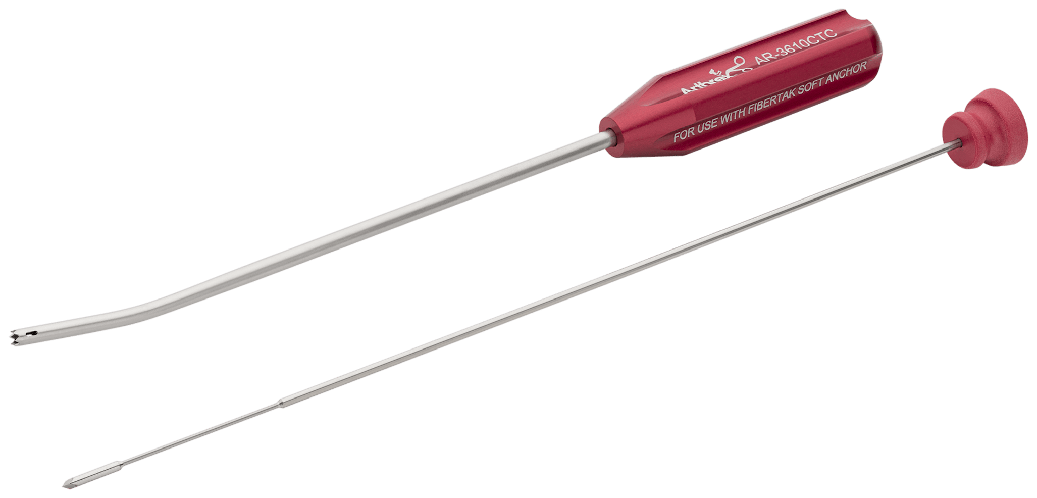 Circumferential Teeth Curved Spear w/ Flexible Sharp Obturator for FiberTak and Knotless FiberTak Anchors, Reusable